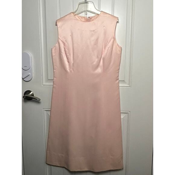 Vintage 50s Pink Satin Dress Bolero Set L Floral Brocade Cocktail Party Formal - Picture 11 of 16